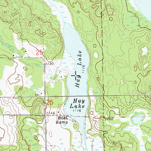 Topographic Map of Hay Lake, WI