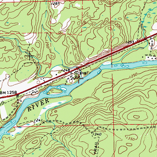 Topographic Map of Hemlock Spur Creek, WI