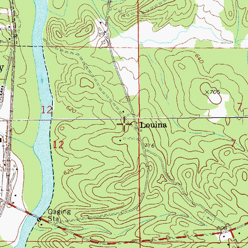 Topographic Map of Louina, AL