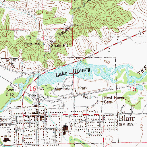Topographic Map of Lake Henry, WI