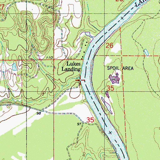 Topographic Map of Lukes Landing, AL