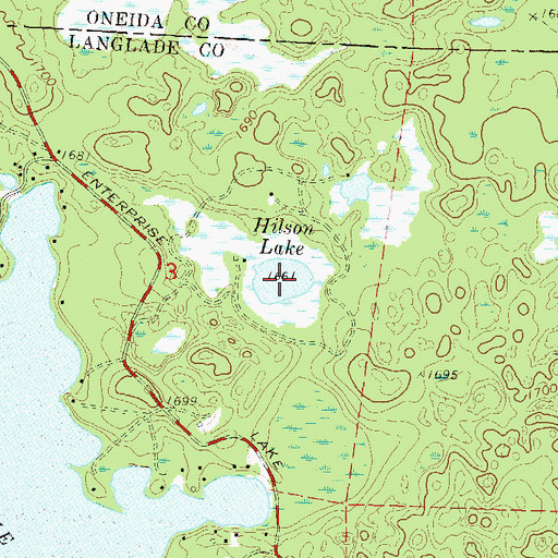 Topographic Map of Hilson Lake, WI