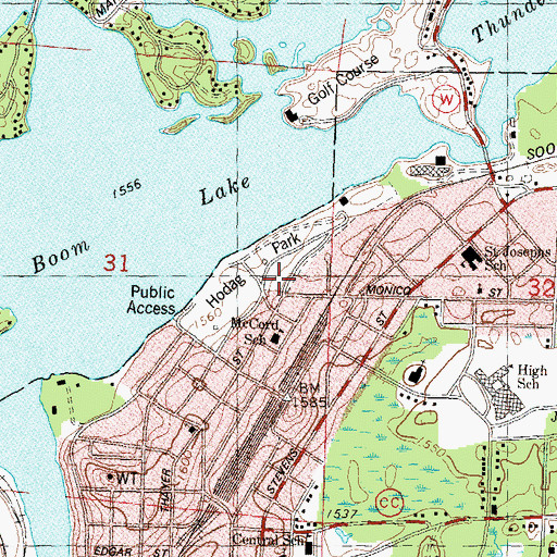 Topographic Map of Hodag Park, WI
