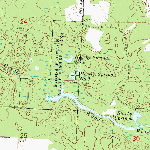 Topographic Map of Hogelee Spring Number Two, WI