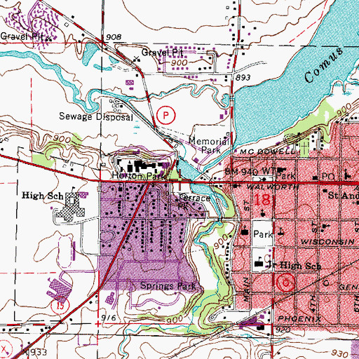 Topographic Map of Holton Park, WI
