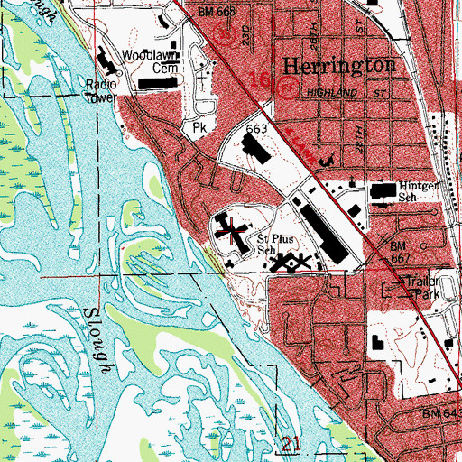 Topographic Map of Holy Cross Seminary, WI