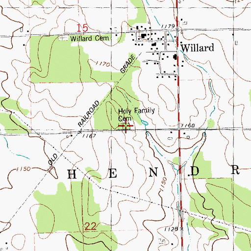 Topographic Map of Holy Family Cemetery, WI