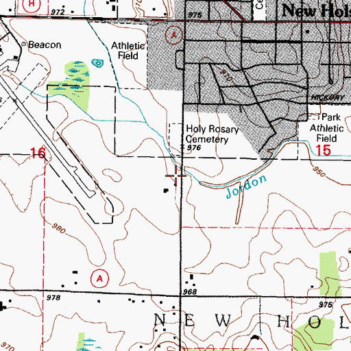 Topographic Map of Holy Rosary Cemetery, WI