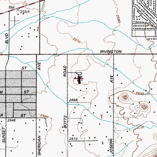 Topographic Map of Vesey Elementary School, AZ