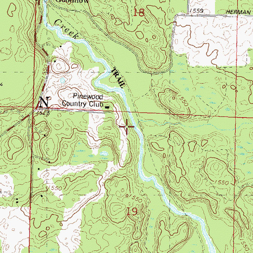 Topographic Map of Horsehead Creek, WI