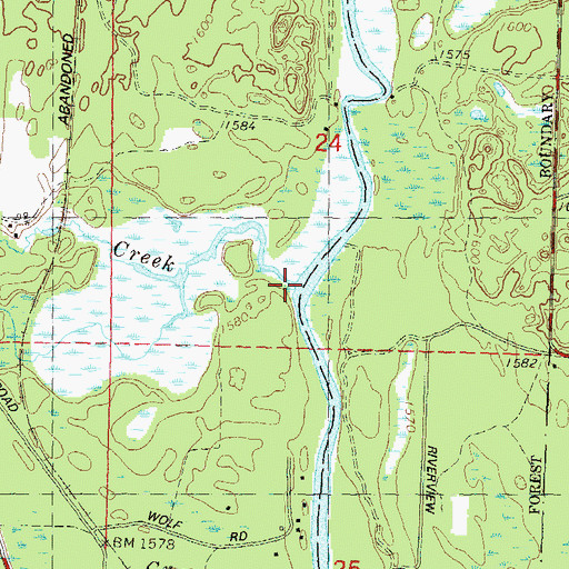 Topographic Map of Horsehead Creek, WI