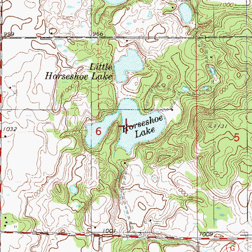 Topographic Map of Horseshoe Lake, WI
