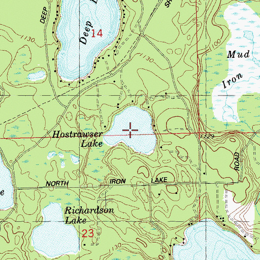 Topographic Map of Hostrawser Lake, WI