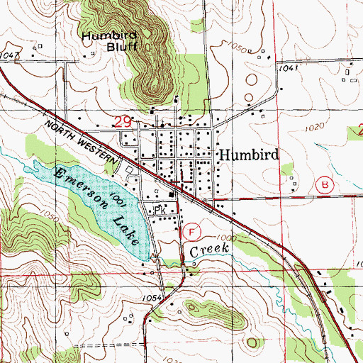 Topographic Map of Humbird, WI