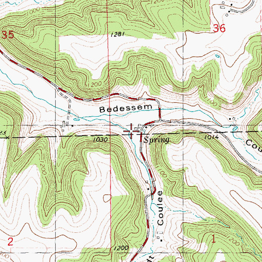Topographic Map of Hundt Coulee, WI