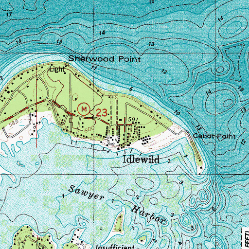 Topographic Map of Idlewild, WI