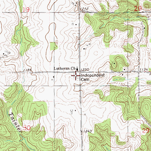Topographic Map of Arland Independent Cemetery, WI
