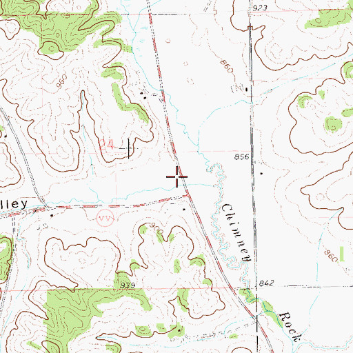 Topographic Map of Insteness Valley, WI