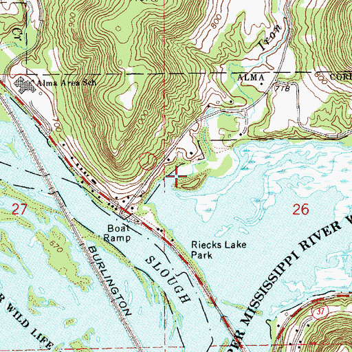 Topographic Map of Iron Creek, WI