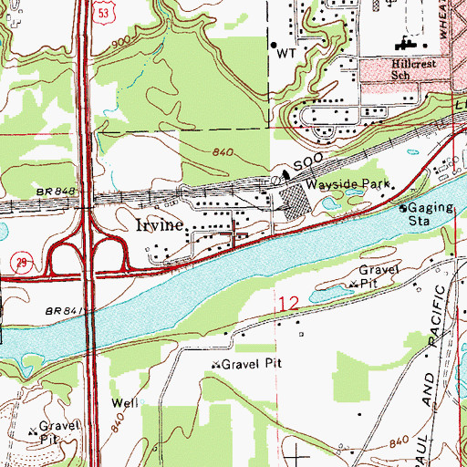 Topographic Map of Irvine, WI