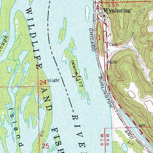 Topographic Map of Island Number One Hundred Seventy-seven, WI