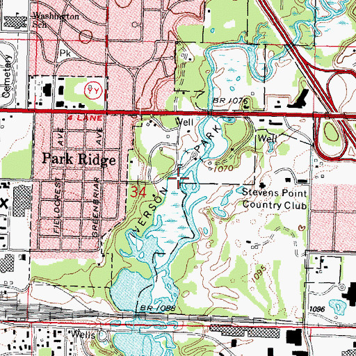 Topographic Map of Iverson Park, WI