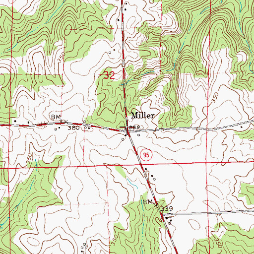 Topographic Map of Miller, AL