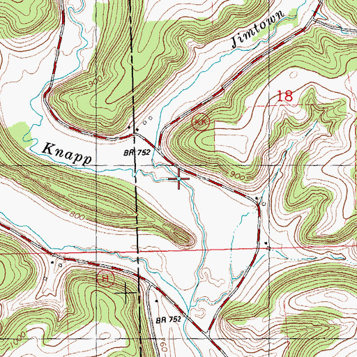 Topographic Map of Jimtown Branch, WI