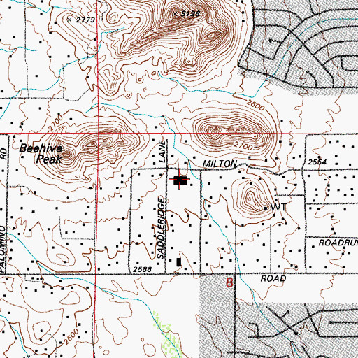 Topographic Map of Frances J Warren Elementary School, AZ