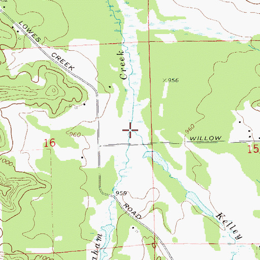 Topographic Map of Kelley Creek, WI