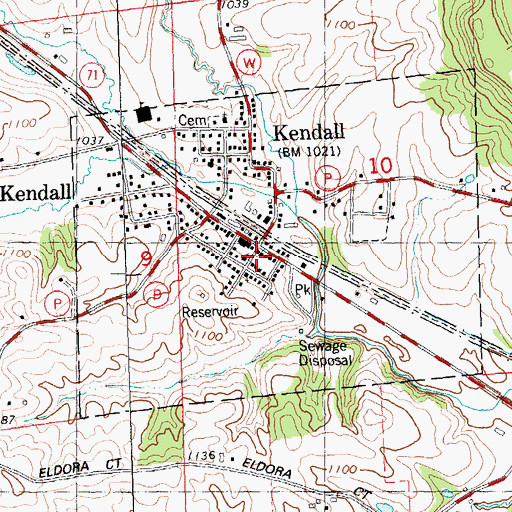 Topographic Map of Kendall, WI