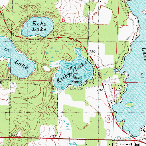 Topographic Map of Kilby Lake, WI