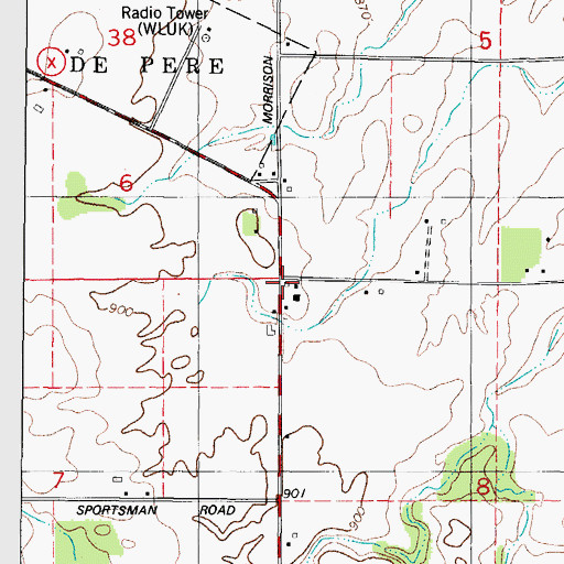 Topographic Map of Kiley School (historical), WI