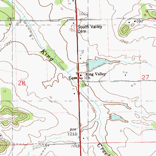 Topographic Map of Kings Valley Lutheran Church, WI