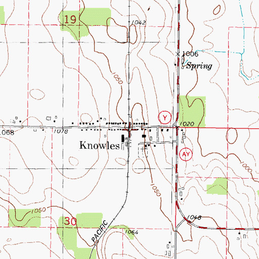 Topographic Map of Knowles, WI