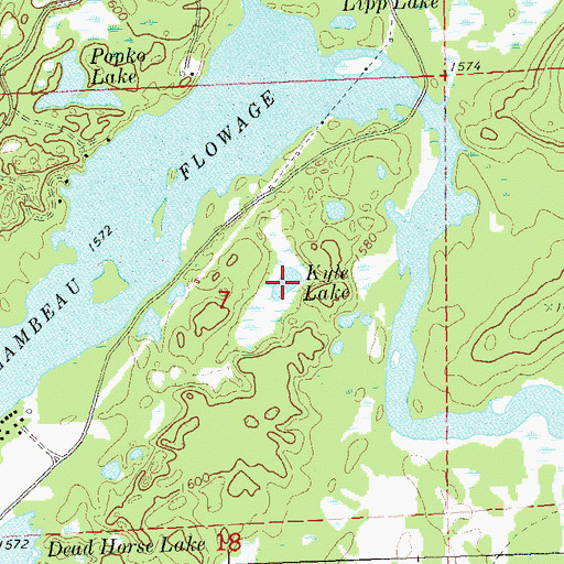 Topographic Map of Kyle Lake, WI