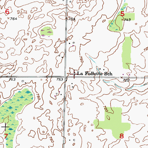 Topographic Map of La Follette School, WI