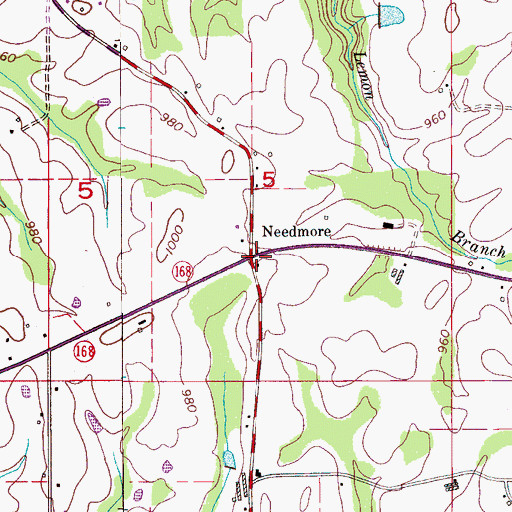 Topographic Map of Needmore, AL