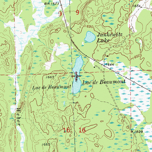 Topographic Map of Lac de Beaumont, WI