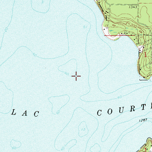 Topographic Map of Lac Courte Oreilles, WI