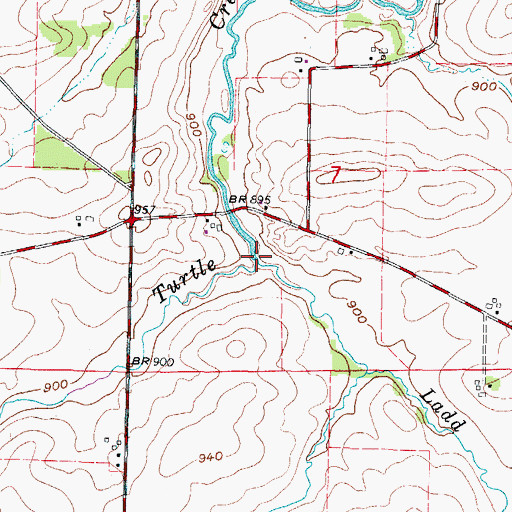 Topographic Map of Ladd Creek, WI