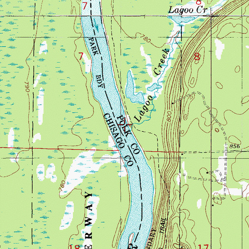 Topographic Map of Lagoo Creek, WI