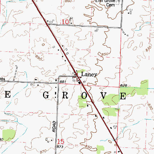 Topographic Map of Laney, WI