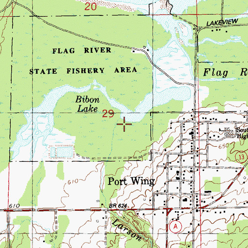 Topographic Map of Larson Creek, WI