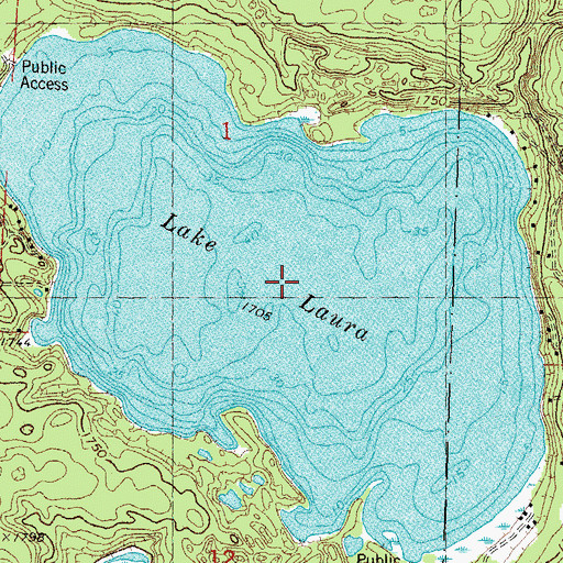 Topographic Map of Lake Laura, WI