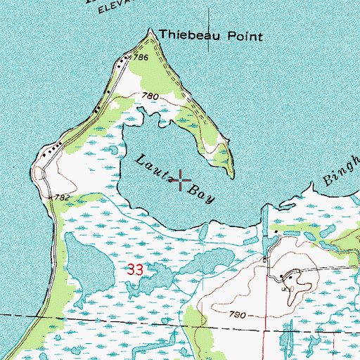 Topographic Map of Lautz Bay, WI