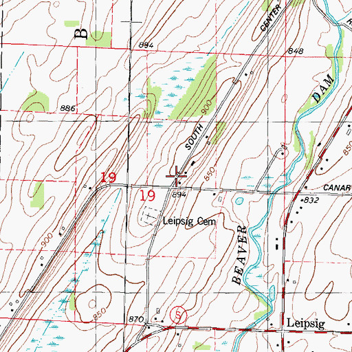Topographic Map of Leipsig School (historical), WI