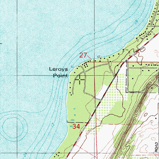 Topographic Map of Leroys Point, WI