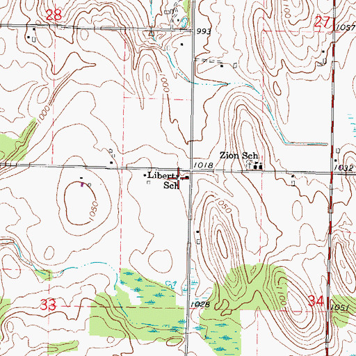 Topographic Map of Liberty School, WI