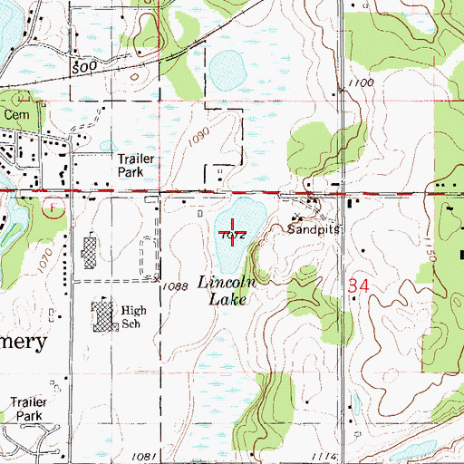 Topographic Map of Lincoln Lake, WI